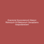 Znaczenie nowoczesnych maszyn rolniczych w efektywnym zarządzaniu gospodarstwem