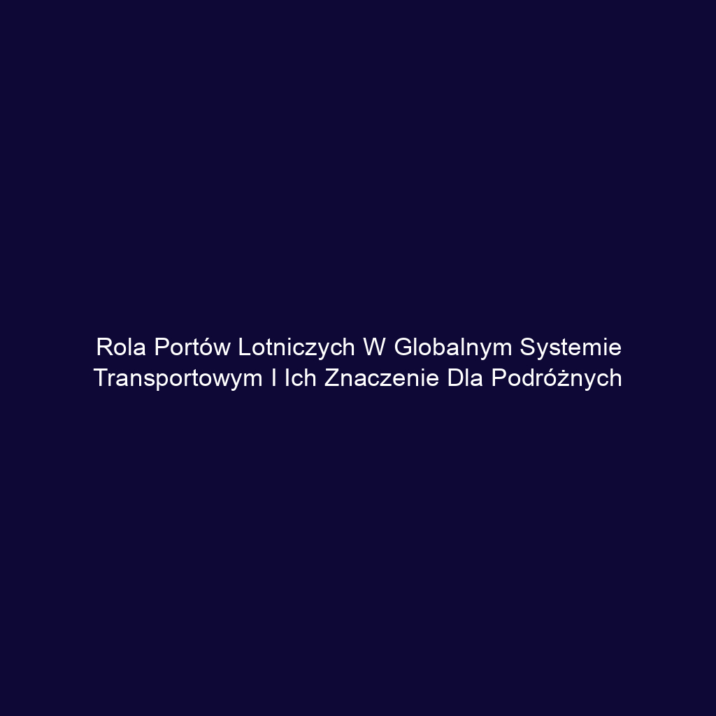 Rola portów lotniczych w globalnym systemie transportowym i ich znaczenie dla podróżnych