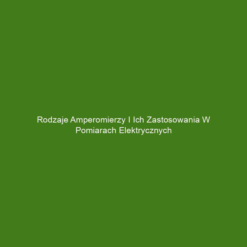 Rodzaje amperomierzy i ich zastosowania w pomiarach elektrycznych